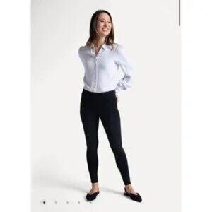 Betabrand Women's Four Pocket Skinny Yoga Denim Black Pants Size Small NIB